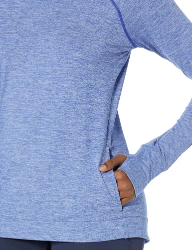 Vista 3 de Tienda Essentials Sudadera con capucha para mujer Brushed Tech Stretch Popover (disponible en tallas extragrandes)