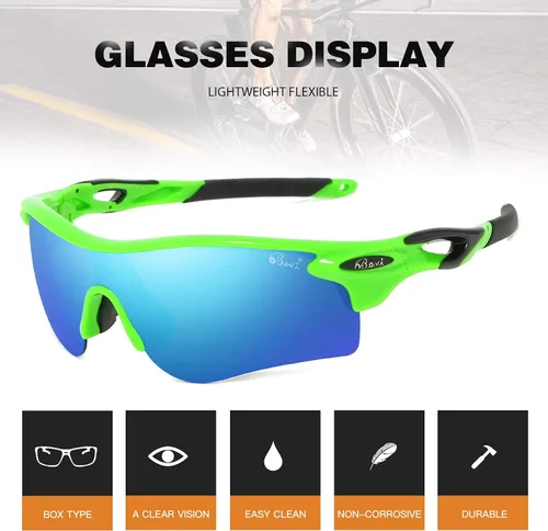 Vista 6 de Bevi Gafas de sol deportivas polarizadas para hombres y mujeres béisbol correr ciclismo golf tr90 marco duradero y ultraligero