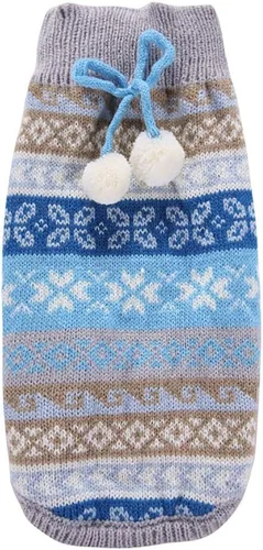 Vista 8 de Suéter de dos patas de algodón acanalado para Halloween, cuello alto a rayas alces estampado de Navidad para Teddy, Chihuahua, Shih Tzu, Yorkshire
