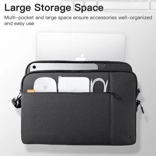 Vista 3 de JETech Funda para laptop de 15 y 15.6 pulgadas, funda impermeable para computadora compatible con MacBook Air/Pro 15/16, Surface Book 3/2 15, Dell