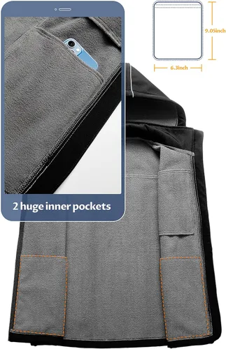 Vista 3 de CREATMO US Chaleco ligero de Softshell para mujer, chaqueta sin mangas cortavientos con capucha extraíble