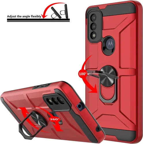 Vista 6 de Funda para Moto G Pure, Moto G Power 2022 con soporte y cubierta de cámara integrada, 360 grados de cuerpo completo de grado militar a prueba