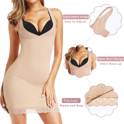 Vista 4 de JOYSHAPER Full Slips Shapewear for Under Dresses Women Slimming Body Shaper Slip Seamless Slip Shapers