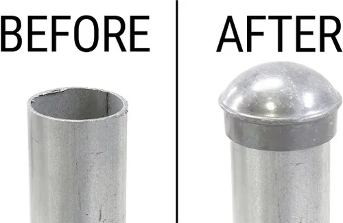 Vista 5 de Valla de eslabones de cadena de 1 5/8 pulgadas, cúpula redonda para postes externos, tapas de aluminio fundido a presión, tapas de eslabones