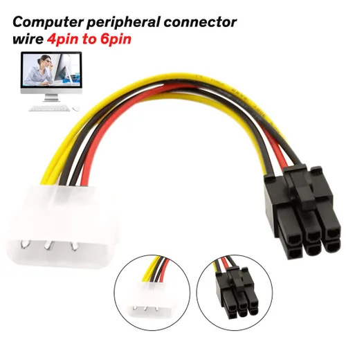 Vista 7 de 4 pines macho Molex a 6 pines hembra PCI-Express PCIE tarjeta de video convertidor de corriente adaptador de cables conectores para tarjetas