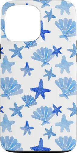 Vista 24 de Funda para iPhone 16 Coastal Nieta Azul Preppy Shells Estrellas de mar Océano Lindo Caso