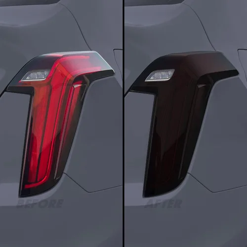 Vista 13 de Tinte de humo de vinilo precortado para Cadillac CT4 2020-2023 (20% humo oscuro, 1. luz trasera)