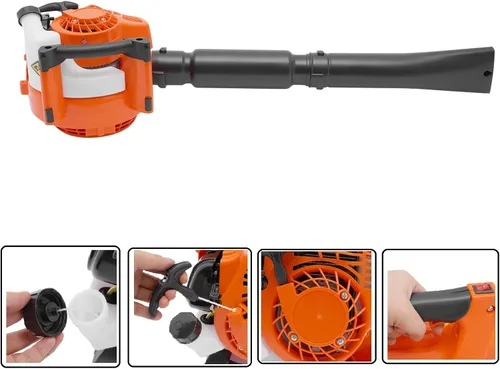 Vista 5 de CNCEST Soplador de hojas de gas, 26CC de 2 tiempos, soplador de nieve de hoja de gas, arnés acolchado de escombros a gas, 0.75 KW/7000 R/Min