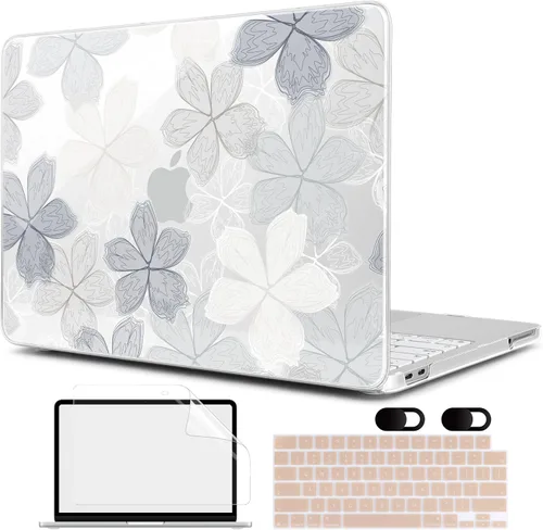 Vista 13 de MEEgoodo Funda estampada para MacBook Neo de 13 pulgadas versión 2026 (compatible con el modelo A3404), funda rígida para laptop con funda
