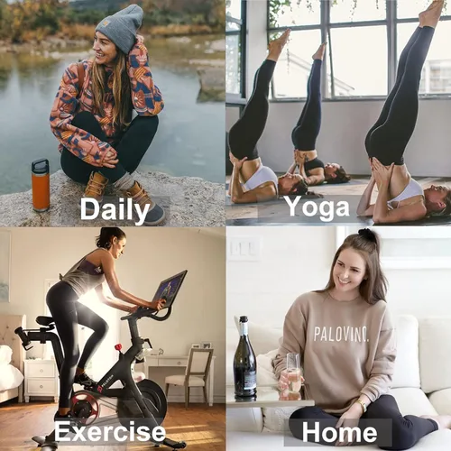 Vista 3 de GAYHAY - Leggings de cintura alta para mujer, suaves, opacos, entallados y estampados con control de abdomen ideales para correr, yoga y ciclismo