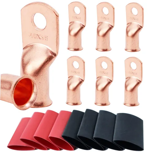 Vista 106 de TKDMR - Kit de 264 piezas de extremos de cable de batería, 132 piezas de terminales de anillo de lengüetas de cable de cobre resistentes AWG 8 6 4 2