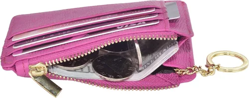 Vista 6 de Monedero delgado con bloqueo RFID, con bolsillo frontal para monedas, tarjetero, para mujer