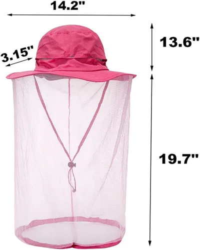 Vista 6 de Peicees Sombrero de red para hombres y mujeres, sombrero de pesca de aventura, sombrero de safari para caza, camping, senderismo