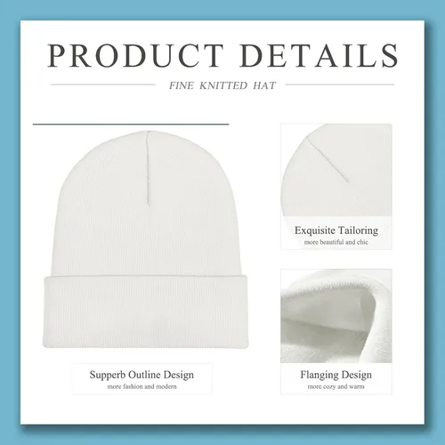 Vista 3 de Gorro de punto de invierno personalizado con tu texto y foto para hombres y mujeres