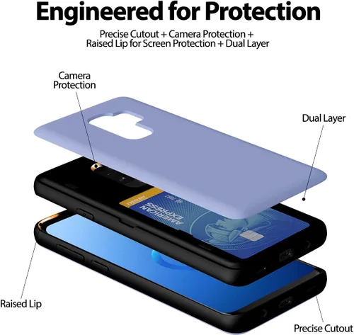 Vista 224 de GOOSPERY Parachoques magnético para puerta compatible con Galaxy S9 Plus, tarjetero tipo billetera con cierre automático por iman, funda protectora