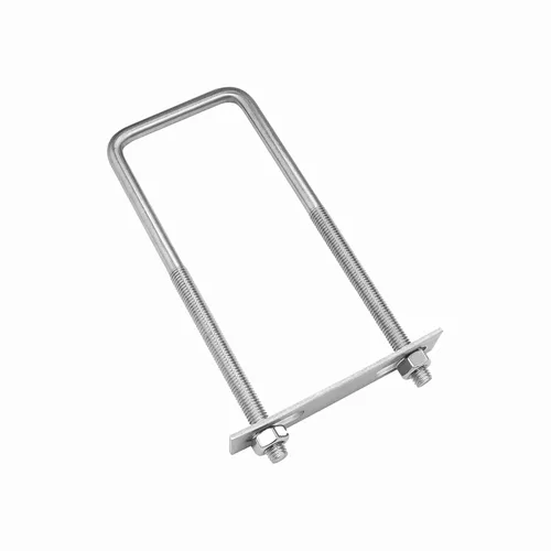 Vista 7 de Pernos en U cuadrados de acero inoxidable 304 de 2" (50 mm) de ancho interno, 4.72" (120 mm) de longitud, M10 con tuercas, placa de marco