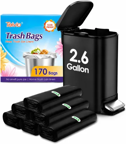 Vista 39 de Teivio - Bolsas de basura medianas de 5 galones, 50 unidades, bolsas de basura para baño, bolsas de plástico para el hogar, oficina, cocina