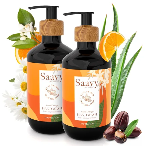 Vista 8 de Saavy Naturals Bomba de jabón líquido de manos y manzanilla lavanda, jabón líquido hidratante para manos con aloe vera, aceites esenciales y más