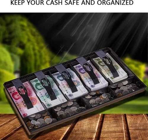 Vista 7 de Bandeja de efectivo, caja registradora portátil extraíble para objetos pequeños para cambio suelto (negro)