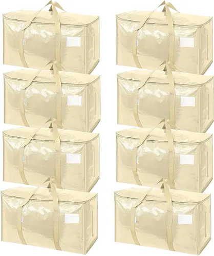 Vista 32 de TICONN Paquete de 2 bolsas de mudanza extra grandes resistentes con cremalleras y asas de transporte, bolsas de almacenamiento duraderas