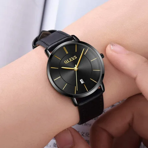 Vista 2 de OLEVS Reloj de pulsera para mujer, reloj de pulsera para mujer, impermeable, delgado, minimalista, casual, simple, de cuarzo, analógico