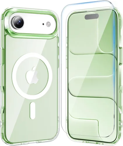Vista 65 de Funda transparente para iPhone 11 con protector de pantalla, compatible con Magsafe, antiamarilleo, protección de grado militar, a prueba de golpes
