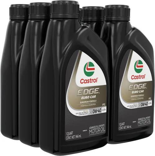 Vista 8 de Aceite de motor sintético avanzado Castrol Edge Euro 0W-40 A3/B4, 1 cuarto de galón, paquete de 6