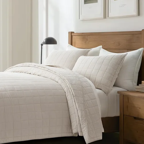 Vista 6 de EVERGRACEHOME - Juego de edredón de punto de caja 100% algodón, tamaño Queen, abedul Garment-Washed Softness, Lightweight All-Season Warmth, Cozy