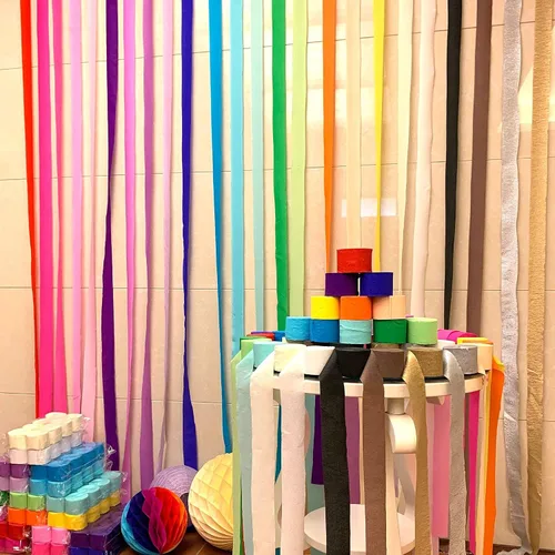 Vista 4 de YYaaloa Serpentinas de papel crepé, 6 rollos de 492 pies, gran valor, tamaño perfecto para fiestas, cumpleaños, ceremonias de boda y decoración
