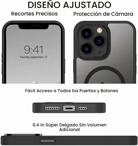 Vista 9 de BENTOBEN Funda magnética para iPhone 11 Pro Max, [compatible con MagSafe] translúcida mate esmerilada antihuellas, delgada, a prueba de golpes