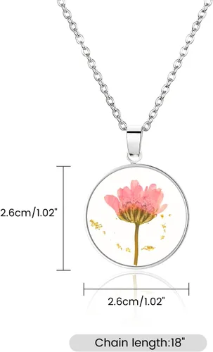 Vista 57 de Pressed Flower Necklace Gift for Women Personalized Handmade Necklaces Birth Flower Necklace