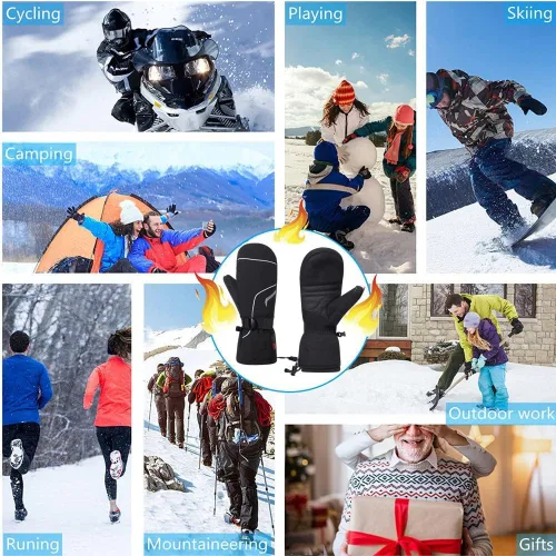 Vista 5 de Savior Heat Guantes para hombre y mujer, guantes eléctricos recargables, adecuados para el trabajo al aire libre, esquí, correr, senderismo, etc.