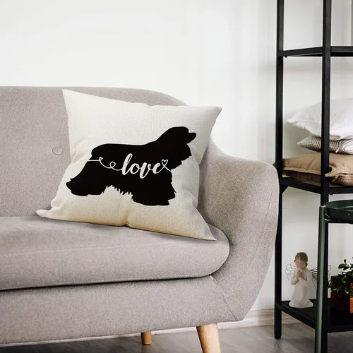 Vista 2 de Funda de almohada de Cocker Spaniel, regalos para amantes de los perros, regalos para amantes de los cocker mamá, regalos para recién casados
