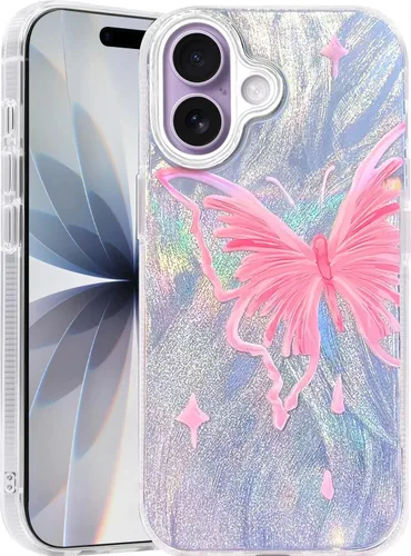 Vista 126 de I-MGAE-IN-AR Funda compacta para iPhone 11, diseño de mariposa, marco de protección de lente de cámara con diamante 3D, bonitas fundas protectoras