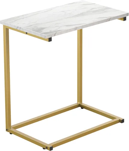 Vista 10 de Pipishell - Mesa auxiliar en forma de C de 27 pulgadas de alto, mesa lateral para sofá deslizable debajo, mesa de sofá en forma de C para sala