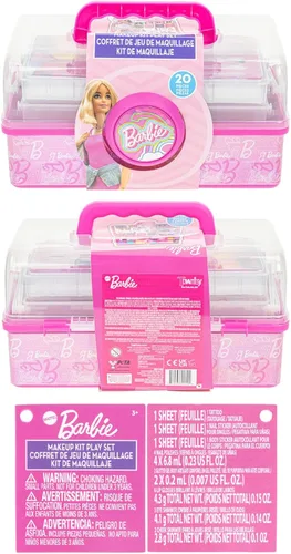 Vista 9 de Set de cosméticos Barbie para niñas, incluye maquillaje de uñas, labios, ojos y mejillas, juego de belleza seguro y no tóxico de Townley Girl