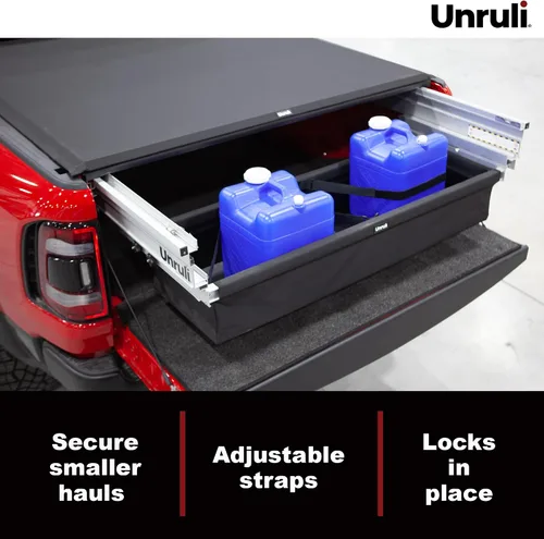Vista 2 de Unruli LIBERATOR - Cubierta Tonneau con caja de carga deslizante extraíble – Ford F150 – Años 2015-2022 – Cama de camión de 6 pies 7 pulgadas – Caja