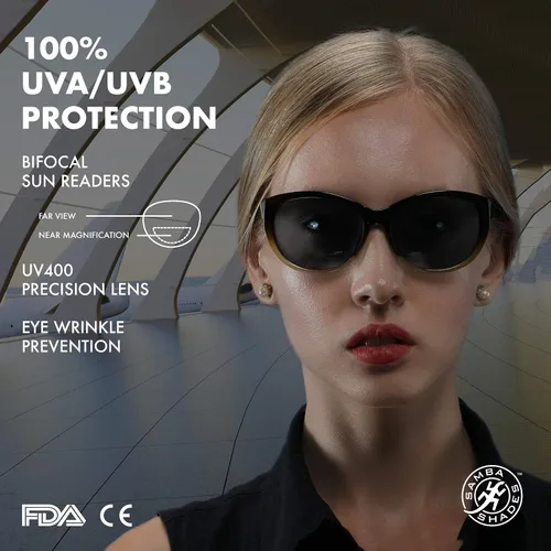 Vista 2 de Lentes de sol bifocales para mujer, lentes para leer bajo el sol en forma de ojo gatuno