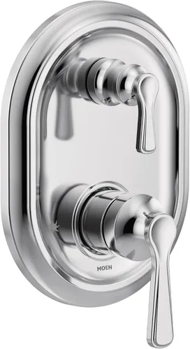 Vista 8 de Moen UTS9211BG M-CORE Serie 3 - Moldura de ducha de 2 manijas con válvula de transferencia integrada, requiere válvula, oro cepillado