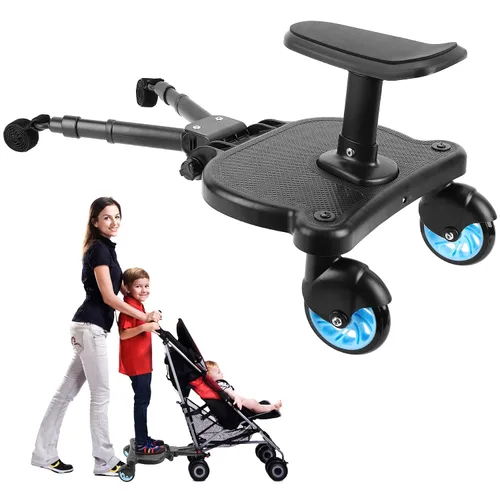 Vista 10 de Tabla universal para cochecito 2026 con asiento desmontable, conectores de cochecito 2 en 1 para la mayoría de cochecitos, soporta niños de hasta 55