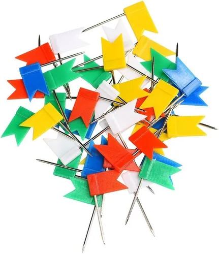 Vista 7 de Outus 60 alfileres multicolor con bandera de mapa, varios