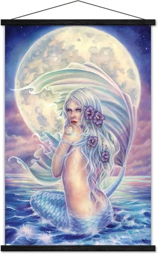 Vista 8 de Trends International Selina Fenech - Póster de pared de sirena de luna, 22.37 x 34.00 pulgadas, paquete de impresión prémium y colgador de madera