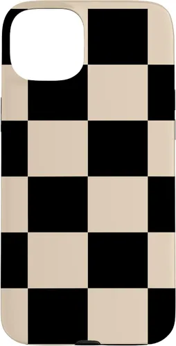 Vista 9 de Black and Beige Classic Checkered Big Checkerboard Pattern Case for iPhone 16