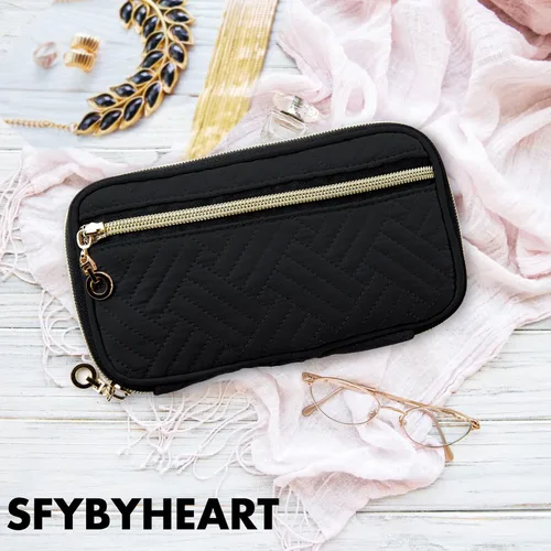 Vista 6 de Estuche organizador de joyas de viaje, bolsas de viaje para mujer, pequeño estuche de joyería de viaje para aretes sin enredos, collares