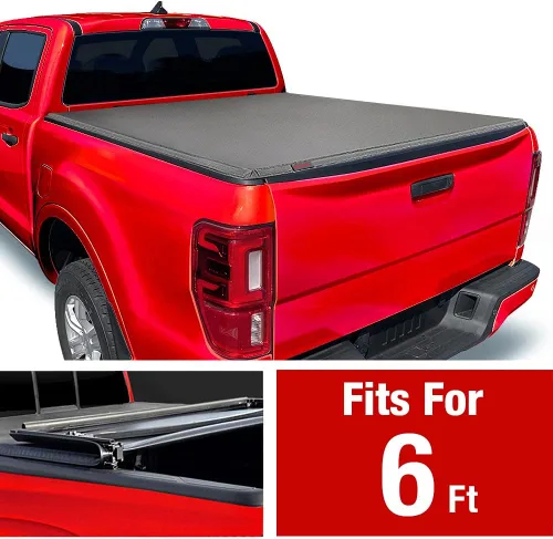 Vista 2 de MaxMate Cubierta Suave de Triple Pliegue para Cama de Camioneta Tonneau Compatible con Ford Ranger 2019-2023 Cama de 6' (73") TCF371067