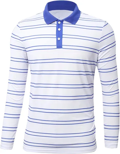 Vista 5 de FRTCV Polo para hombre casual ajustado camiseta de golf