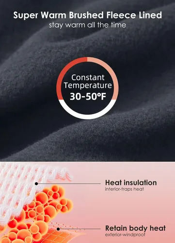 Vista 5 de BALEAF Pantalones con forro polar para mujer, resistentes al agua, pantalones térmicos para correr, senderismo