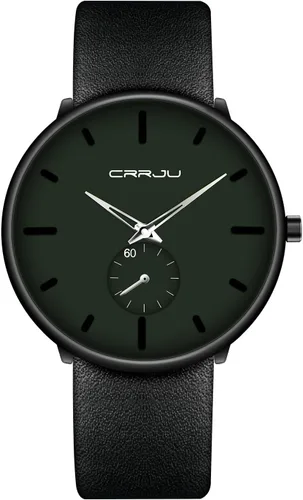 Vista 17 de Mens Watches Ultra-Thin Minimalist Waterproof-Fashion Wrist Watch for Men Unisex Dress with Leather Band