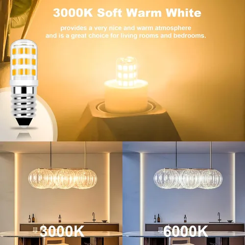 Vista 3 de ZHENMING Bombilla LED E14 2.5W regulable 3000K 30W equivalente halógeno Base europea, vidrio transparente, CA 110V-130V, 270LM, Candelabro, piezas