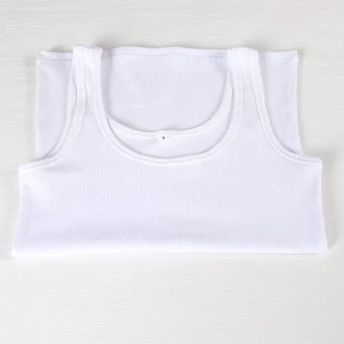 Vista 4 de GEMBERA Camiseta sin mangas para mujer, cuello redondo, acanalada, ajustada, básica, camisola